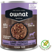 100% Натурална, консервирана храна за кучета  OWNAT WETLINE Lamb with Potatoes БЕЗ ЗЪРНО, със 65% прясно агнешко месо, картофи и зехтин